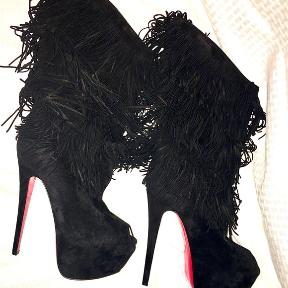 BNIB Christian Louboutin Highness Tina Fringe Boots* 20th Anniversary Edition 👠 - Picture 4 of 16